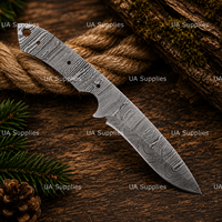 Couteau de chasse à lame fixe en acier Damas de 8 pouces, pointe tombante, manche intégral, qualité supérieure, personnalisable OEM pour le camping en extérieur