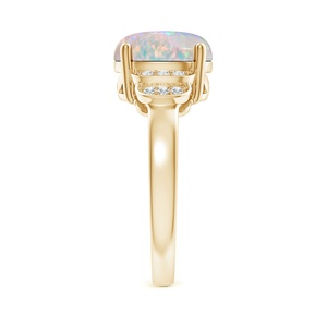 Bague de fiançailles en or pur 14 carats avec opale éthiopienne naturelle taille ovale et diamants ronds, vente en gros, haute qualité, OEM - Product Image 5