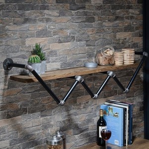 Estante de Pared de Hierro y Madera de Estilo Industrial Hecho a Mano - Venta al por Mayor - Product Image 1