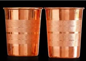 Hammered copper <b>glass</b> <b>set</b> pure copper <b>tumblers</b> for drinking water Ayurvedic health kitchen use - Product Image 3