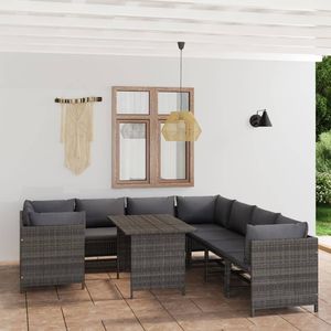 Ensemble de salon de jardin en rotin gris PE (polyéthylène) avec structure en acier thermolaqué, mobilier d'extérieur haut de gamme - Product Image 1