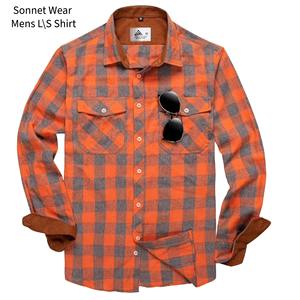 Chemises à carreaux pour hommes, coupe classique, manches longues, décontractées, boutonnées - Product Image 2