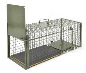 Trampa para animales de metal sólido diseñada para la captura humanitaria de animales en jardines, campos agrícolas y propiedades. - Product Image 6