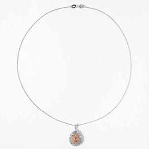 Collar con Colgante Solitario de Diamante Cultivado en Laboratorio de Color Marrón Rosado de 2.60ct, Oro Amarillo de 14K, Joyería Fina de Primera Calidad - Product Image 4