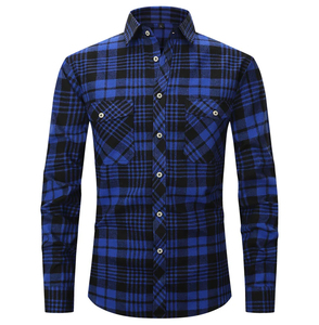 Fabricación Personalizada OEM: Esmoquin de Franela a Cuadros de Algodón para Hombre, Corte Holgado, Antiarrugas, Transpirable, Suave para Primavera - Product Image 2