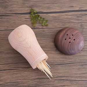 Classic Wooden Toothpick Holder Plug Powered Minimalist <b>Table</b> Decoration Eco-Friendly Natural Wood - Product Image 3