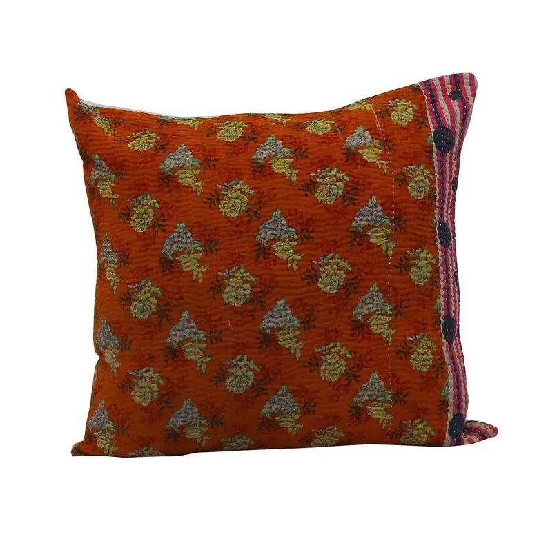 Vintage kantha embroidery cushion cover high quality throw pillow cover decorative cushion cover
