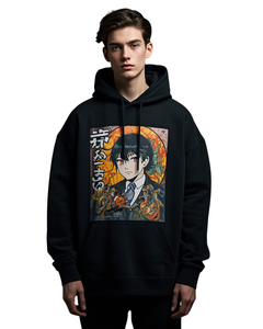 Sudadera con Capucha Oversize para Hombre, Estampado de Anime, Forro Polar, Estilo Urbano Japonés - Product Image 3