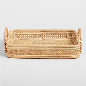 New Arrival Wholesale Handmade Rattan <b>Tray</b> Manufacturer Durable Sustainable Natural Eco Friendly Serving <b>Tray</b> From Vietnam - Product Image 2