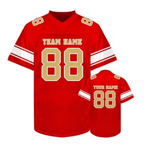 Wholesale American Football Custom Uniform Jersey Polyester Spandex Blend Custom Player Number Sports Performance Tackle Twill - Product Image 1