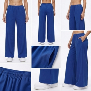 Pantalon de yoga taille mi-haute à jambe droite pour femme, couleur unie, idéal pour le sport et le fitness - Product Image 4