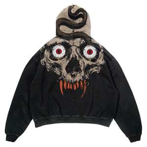 เสื้อฮู้ดซิปเต็มตัวผ้าฝ้ายเฟรนช์เทอร์รี่ปักลายโลโก้แบบกำหนดเองปี 2025 ทรงครอป ระบายอากาศได้ดี สำหรับผู้ชาย - Product Image 2