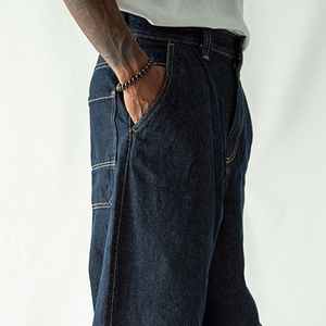 Pantalones Vaqueros Personalizados de Fabricante OEM, Pantalones Vaqueros Azules Lavados, Corte Recto, Múltiples Bolsillos, 100% Algodón, Ropa Urbana, Pantalones Vaqueros de Invierno - Product Image 4