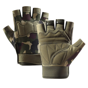Gants de fitness demi-doigts à motif camouflage en polyester respirant et anti-humidité pour l'entraînement et l'haltérophilie, unisexe - Product Image 1