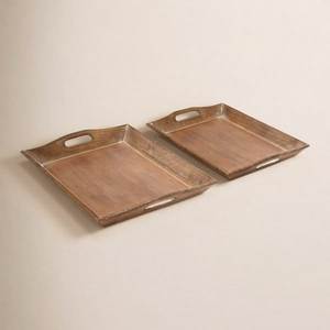 ถาดเสิร์ฟไม้มะม่วงธรรมชาติพร้อมด้ามจับโลหะ - Product Image 5