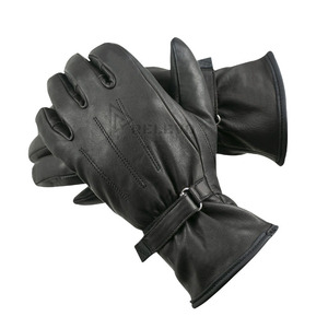 Guantes de Motociclismo RELEVO INDUSTRIES RI-MG-221 de Cuero Negro, Protección Completa para los Dedos, Impermeables, Antideslizantes, de Cuero PU - Product Image 1