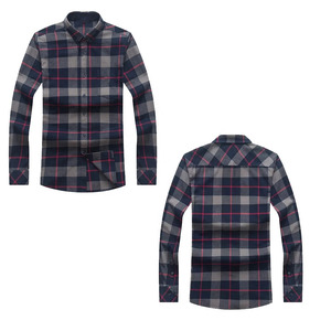 Luxury Polyester Hot Sale Men Fashion Button <b>up</b> Flannel Shirts Cotton Heavyweight Checked Plaid Unisex Shirt for <b>Boys</b> Breathable - Product Image 2