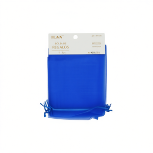 Sacchetti Regalo in Organza Ilan 13x18 Cm Blu 5 Pezzi Confezione per Bomboniere - Product Image 1