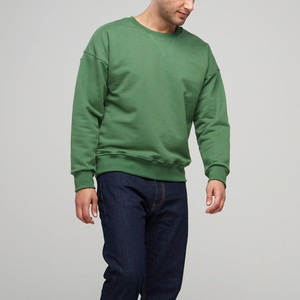 Sudadera Lisa de Cuello Redondo al por Mayor, de Manga Larga, de Algodón, con Logotipo Personalizado, Bordada, Oversize, para Hombre - Product Image 3