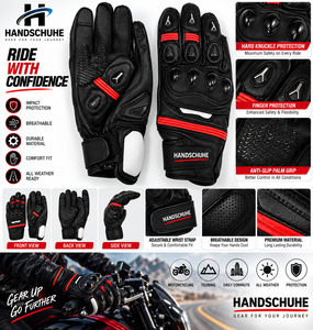 Guantes de Motocicleta Personalizados con Pantalla Táctil, Guantes de Motocross de Cuero para Invierno, Unisex, Cálidos, para Carreras - Product Image 4