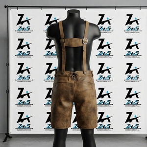 Lederhosen traditionnels bavarois faits main en daim de haute qualité, durables, en daim et polyester, avec broderie. - Product Image 2