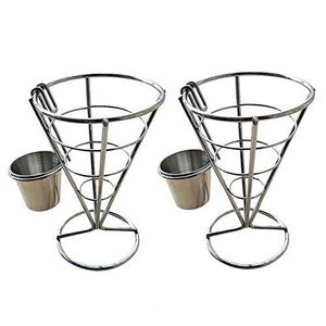 Cesta cono para patatas fritas, soporte de alambre negro para patatas fritas, cesta para servir patatas fritas, diseño de la mejor calidad, ¡gran oferta! - Product Image 2