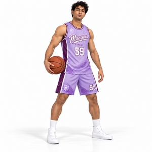 Tenue de basketball personnalisée 100 % polyester anti-humidité pour équipes scolaires – Maillots sans manches et shorts assortis avec emblème du club sublimé - Product Image 2