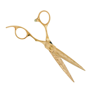Tijeras de Peluquería de Titanio Color Dorado, Cuchillas Rectas Afiladas de Acero Inoxidable, Tijeras de Salón de Belleza - Product Image 5