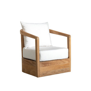 Silla Telluride de Christopher Knight Home con Acabado en Madera de Teca Natural, Cojín Blanco, Diseño Moderno y Ecológico - Product Image 3