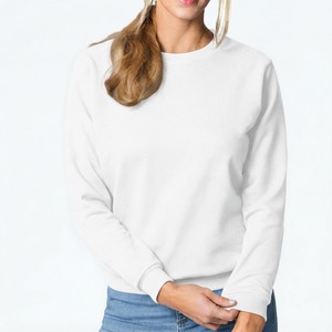 High Quality 100% Cotton Fleece Streetwear Design <b>Sweatshirts</b> for <b>Women</b> Embroidered Front Logo Crewneck <b>Black</b> <b>Sweatshirt</b> - Product Image 3