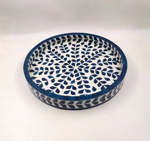 Arabian Style Serving Tray With Resin And <b>MOP</b> Inlay Design Dinnerware breakfast Foods And <b>Dry</b> Fruits Serving Tray At Best Price - Product Image 4