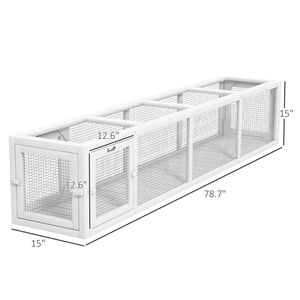 Corral para Gatos de Madera Blanco de 79 L x 15 P x 15 A, Protegido Contra la Intemperie, Conexión Interior y Exterior para Jaulas de Mascotas - Product Image 3