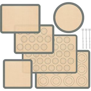 Set di 6 Tappetini in Silicone Antiaderenti per Macaron, Biscotti, Pizza, Pane e Pasticceria, Utensili Durevoli per Cucina e Pasticceria - Product Image 1