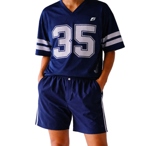 เสื้อฟุตบอลอเมริกันผู้ชายสั่งทำขายส่ง ทรงโอเวอร์ไซส์ ระบายอากาศได้ดี ผลิตจากโพลีเอสเตอร์ คอวี เสื้อซ้อม ผลิตจำนวนมากแบบ OEM - Product Image 1