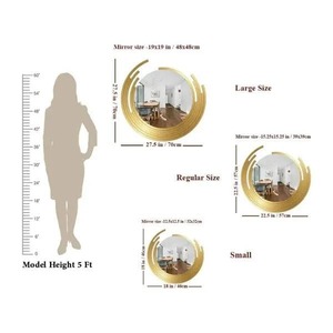 Asymmetric Golden Finish Scandinavian Beveled Edge Wall <b>Mirror</b> Designer Modern Decorative <b>Irregular</b> Shape Luxury Bathroom Home - Product Image 3