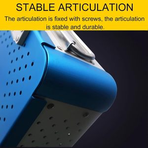Aluminum Sterilization <b>Box</b> with Silicone Mat & <b>Locking</b> Lid for Surgical Instruments 9.1" L × 5.9" W × 2.1" H(Blue) - Product Image 3