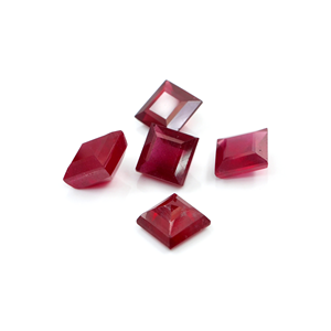 Rubis naturels de Bangkok, carrés calibrés de 8 mm, pierres précieuses de rubis naturelles facettées, prêtes à l'emploi pour la fabrication de bijoux - Product Image 4