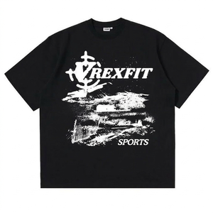 เสื้อยืดสตรีทแวร์พิมพ์ลายโลโก้ตามสั่ง ทรงหลวม ใส่ได้ทั้งชายและหญิง ขายส่ง คุณภาพสูง สีซีดแบบซันเฟด ผ้าหนา 220 GSM - Product Image 1