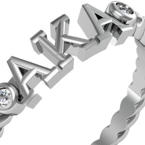 Anillo de Plata Clásico con Letras AKA, Estilo Griego Personalizado, Joyería de Plata Pulida, Anillo de Hermandad para Mujer, Elegante Accesorio de Regalo - Product Image 6