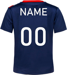 Maillot de football personnalisé 100% polyester, impression par sublimation, respirant, antibactérien, séchage rapide, col en V, manches courtes, taille plus - Product Image 2