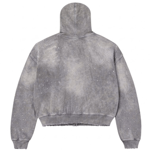 เสื้อฮู้ดดี้คริสตัลประดับเพชรเม็ดใหญ่ ทรงโอเวอร์ไซส์ ผ้าฝ้ายฟลีซ 100% ระบายอากาศได้ดี สไตล์สตรีทแวร์ สำหรับผู้ชายและผู้หญิง แฟชั่นลำลอง - Product Image 6