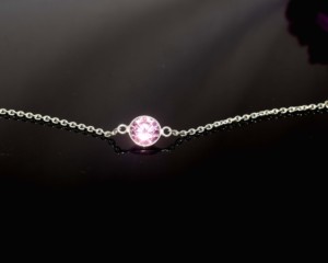 Bracelet chaîne en argent sterling 925 avec quartz rose naturel serti clos, fait main, minimaliste, pour femme, cadeau idéal pour mariage, anniversaire ou fête - Product Image 3