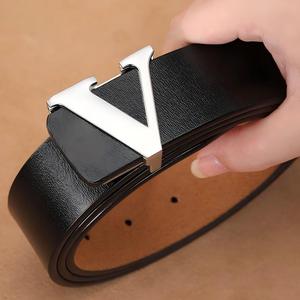 Cinturón Formal para Hombre, de Cuero Genuino, con Cierre Automático, Diseño 3D en Aleación, Transpirable, para Negocios, Gran Venta - Product Image 2