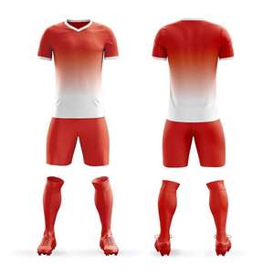 Ensemble de maillots de football respirant en polyester avec technique de sublimation, comprenant le nom de l'équipe, logo personnalisé, short, uniforme de football à séchage rapide, haute qualité - Product Image 2