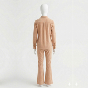 Ensemble 2 pièces personnalisé pour femme : Haut court à col montant et pantalon long, tenue de sport décontractée, grandes tailles, hiver, 100 % coton, poignets unis - Product Image 4