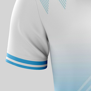 เสื้อยืดแขนสั้นสีขาวไล่เฉดสีน้ำเงินแบบยูนิเซ็กซ์ น้ำหนักเบา ระบายเหงื่อได้ดี เหมาะสำหรับเล่นเทนนิส ทรงปกติ ด้านหน้าพิมพ์ลาย - Product Image 3
