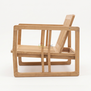 Minimalist Wood <b>Outdoor</b> Felcia Single Seat Garden <b>Sofa</b> Durable Design for Patio Use - Product Image 2