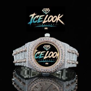 นาฬิกาควอตซ์ Ice Look หน้าปัดคริสตัลแซฟไฟร์ ขอบเพชร สายขนาด 20 มม. ตัวเรือนขนาด 40 มม. นาฬิกาแฟชั่นหรูหราสำหรับผู้ชาย - Product Image 5