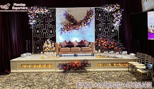 Les plus beaux murs de bougie de scène de réception de mariage murs de bougie en métal de scène de mariage moderne murs de bougie de mariage étincelants pour la scène - Product Image 4