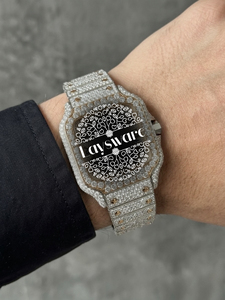 Men's Two Tone VVS Moissanite Diamond Wristwatch with <b>Square</b> <b>Face</b> Paved Dial Luxury Statement Timepiece - Product Image 2